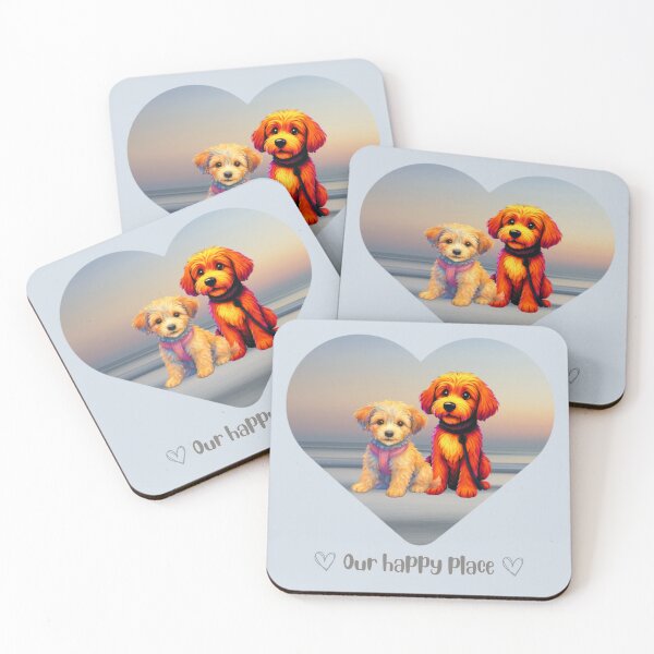 Item preview, Pups in their happy place - the beach designed and sold by Doodles Down South.
