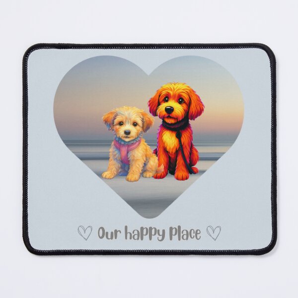 Item preview, Pups in their happy place - the beach designed and sold by Doodles Down South.