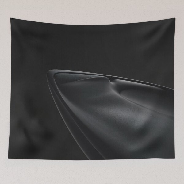 Item preview, Minimalist Black Abstract Sculpture | Sleek Modern Curve Digital Art designed and sold by Midnight Veil Designs.