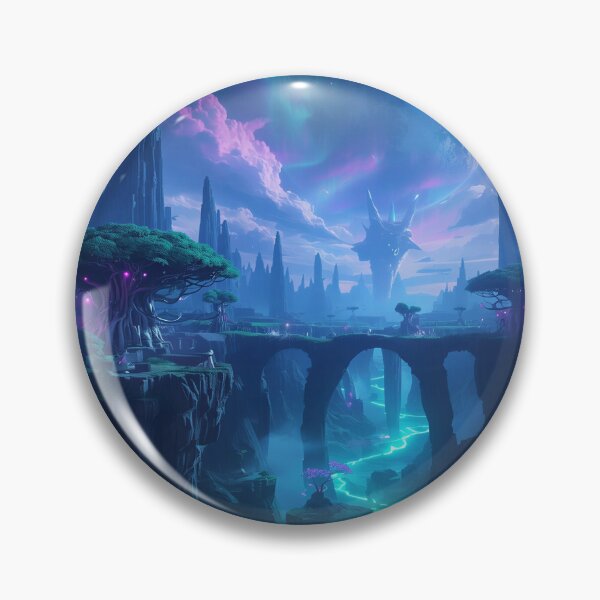 Item preview, Pandora Style Floating Islands with Glowing Rivers and Aurora Sky designed and sold by Luminous Wilds.