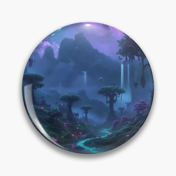 Item preview, Pandora Inspired Alien Paradise with Twin Moons and Glowing Forest designed and sold by Luminous Wilds.