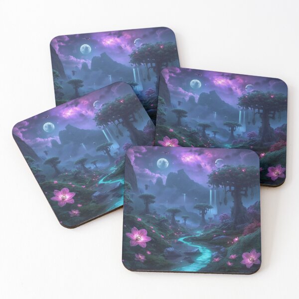 Item preview, Pandora Inspired Alien Paradise with Twin Moons and Glowing Forest designed and sold by Luminous Wilds.