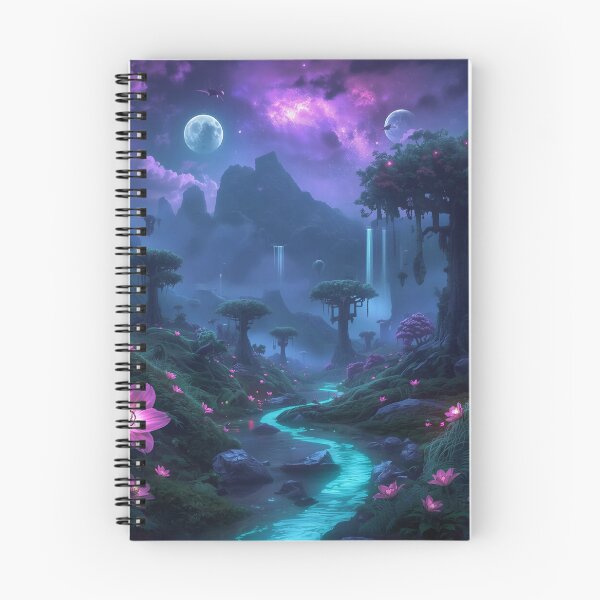 Item preview, Pandora Inspired Alien Paradise with Twin Moons and Glowing Forest designed and sold by Luminous Wilds.