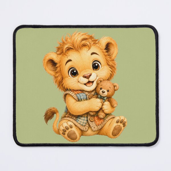 Item preview, Cute Baby Lion Hugging Teddy Bear designed and sold by ArtdesignsA.