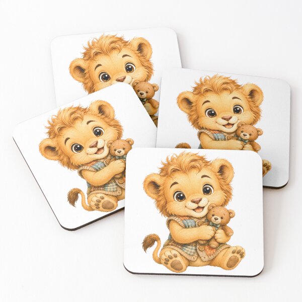 Item preview, Cute Baby Lion Hugging Teddy Bear designed and sold by ArtdesignsA.
