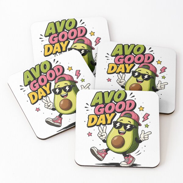 Item preview, Avo Good Day Cute Avocado Sticker | Funny Kawaii Food Cartoon designed and sold by Snackwave Ninety.