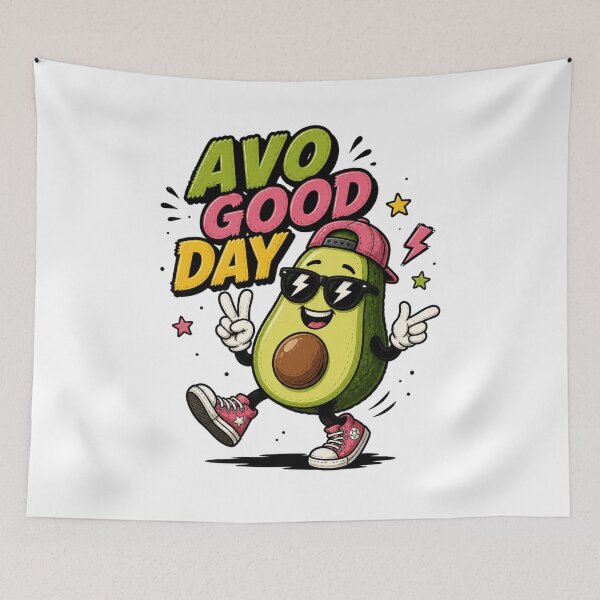 Item preview, Avo Good Day Cute Avocado Sticker | Funny Kawaii Food Cartoon designed and sold by Snackwave Ninety.
