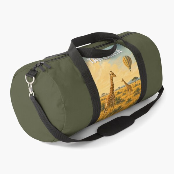 Item preview, Tanzania Hot Air Balloon Illustration Travel Art Vintage designed and sold by KrisSidDesigns.