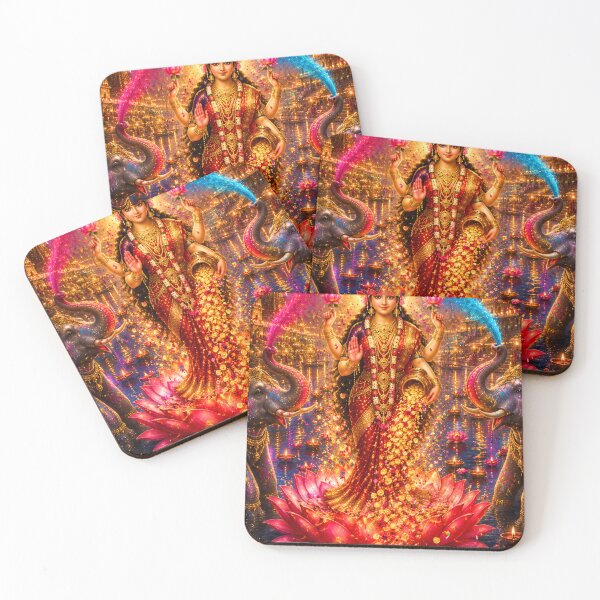 Item preview, Lakshmi Holi Prosperity Festival | Goddess Lakshmi Color Celebration Art designed and sold by Homyar.