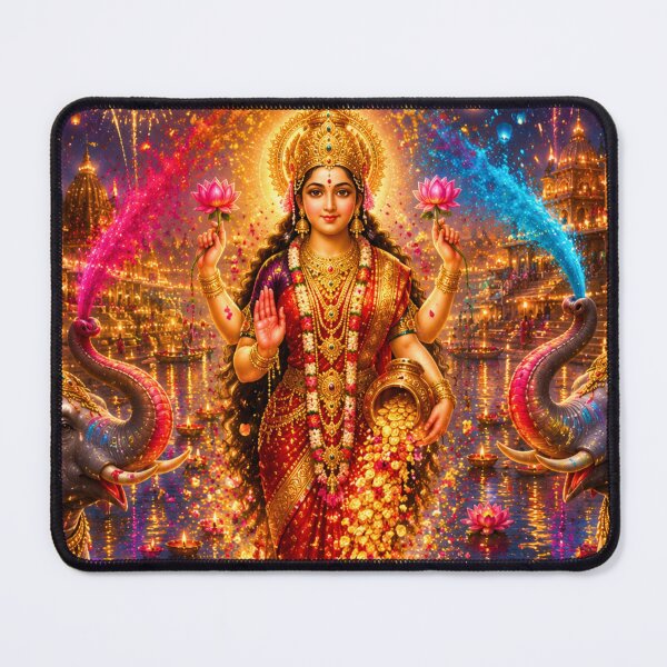 Item preview, Lakshmi Holi Prosperity Festival | Goddess Lakshmi Color Celebration Art designed and sold by Homyar.