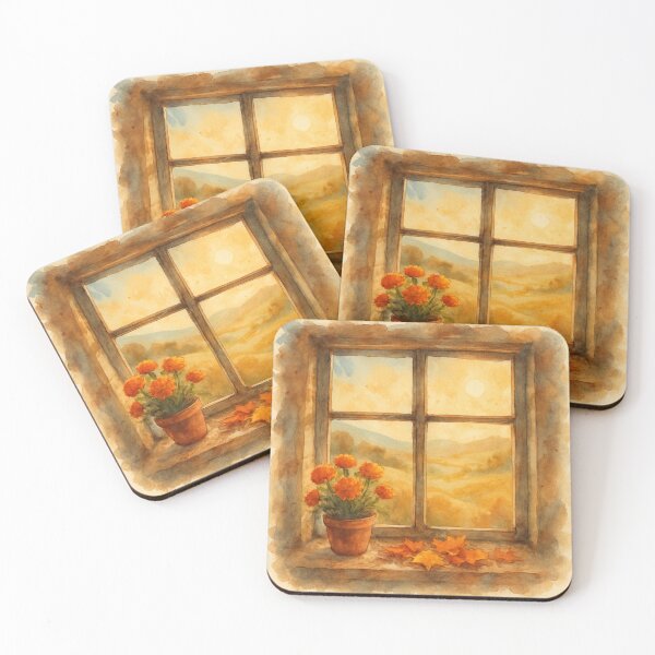 Item preview, Cozy Enchanted Harvest Window Autumn Harvest Watercolor designed and sold by FunFitLife Studio.