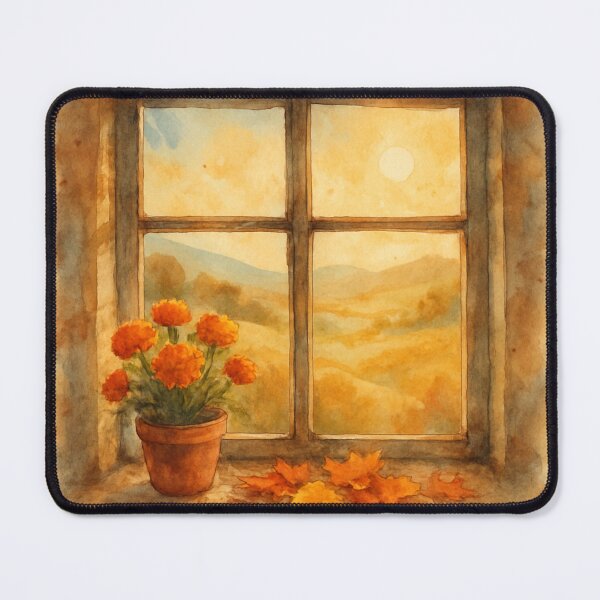 Item preview, Cozy Enchanted Harvest Window Autumn Harvest Watercolor designed and sold by FunFitLife Studio.