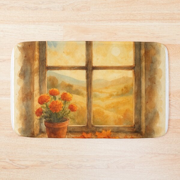 Item preview, Cozy Enchanted Harvest Window Autumn Harvest Watercolor designed and sold by FunFitLife Studio.