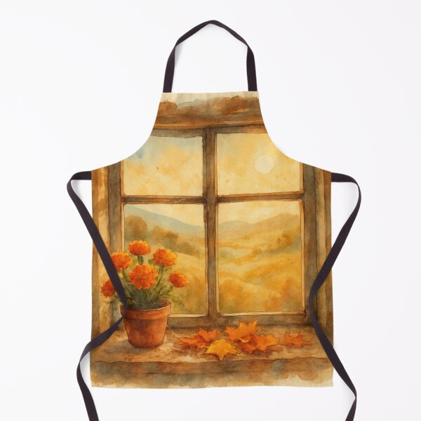 Item preview, Cozy Enchanted Harvest Window Autumn Harvest Watercolor designed and sold by FunFitLife Studio.