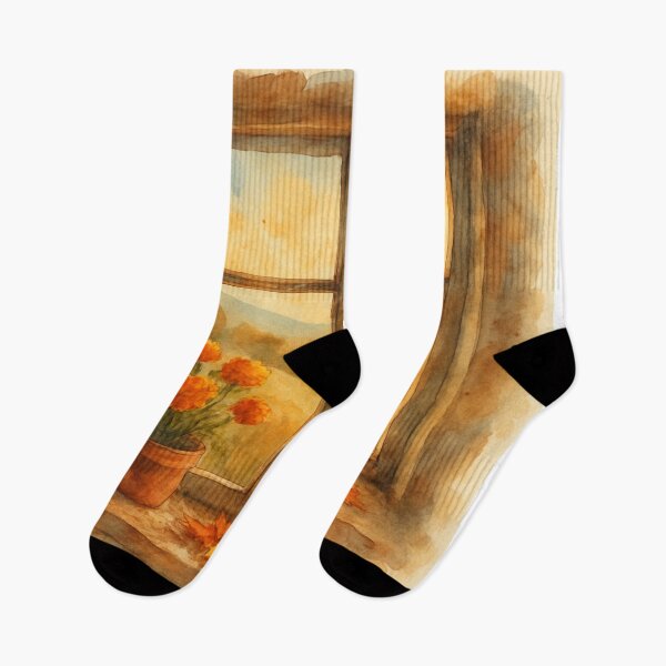 Item preview, Cozy Enchanted Harvest Window Autumn Harvest Watercolor designed and sold by FunFitLife Studio.