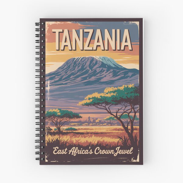 Item preview, Tanzania Mount Kilimanjaro Illustration Travel Art Vintage designed and sold by KrisSidDesigns.