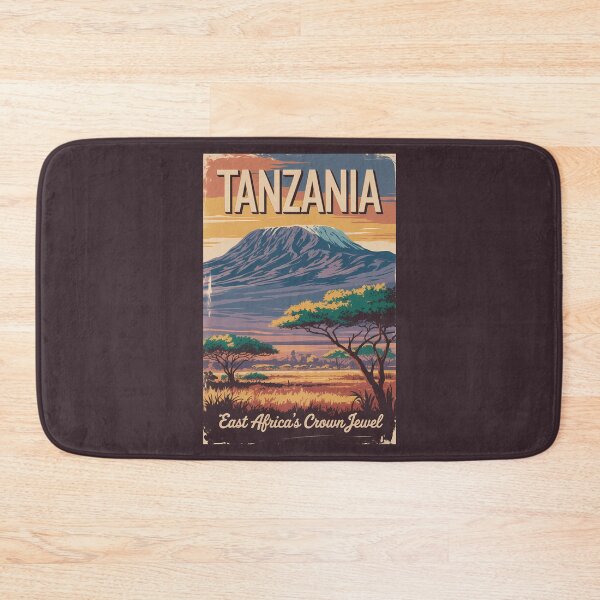 Item preview, Tanzania Mount Kilimanjaro Illustration Travel Art Vintage designed and sold by KrisSidDesigns.