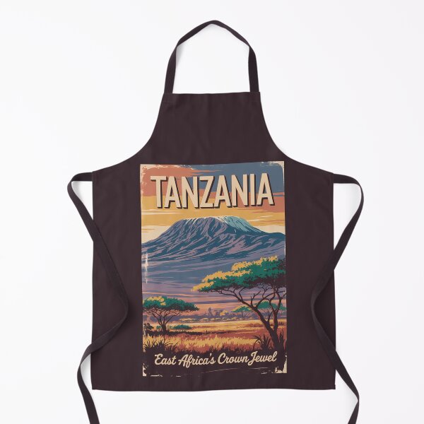 Item preview, Tanzania Mount Kilimanjaro Illustration Travel Art Vintage designed and sold by KrisSidDesigns.