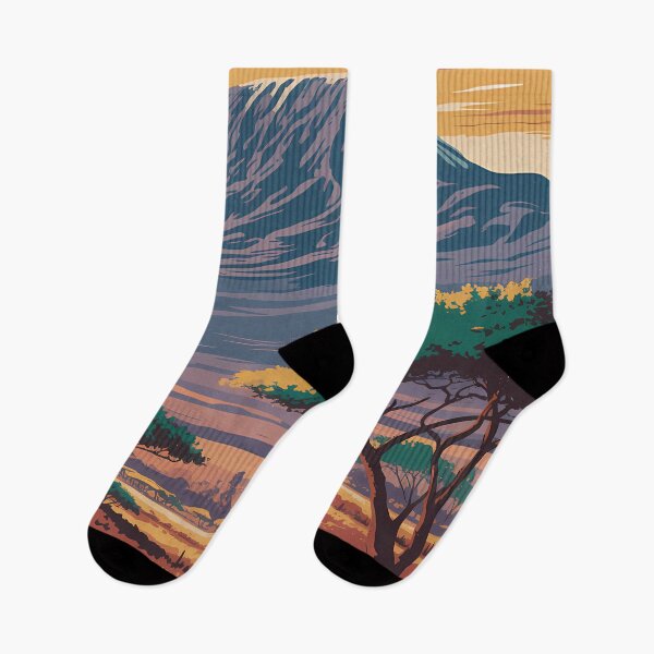 Item preview, Tanzania Mount Kilimanjaro Illustration Travel Art Vintage designed and sold by KrisSidDesigns.