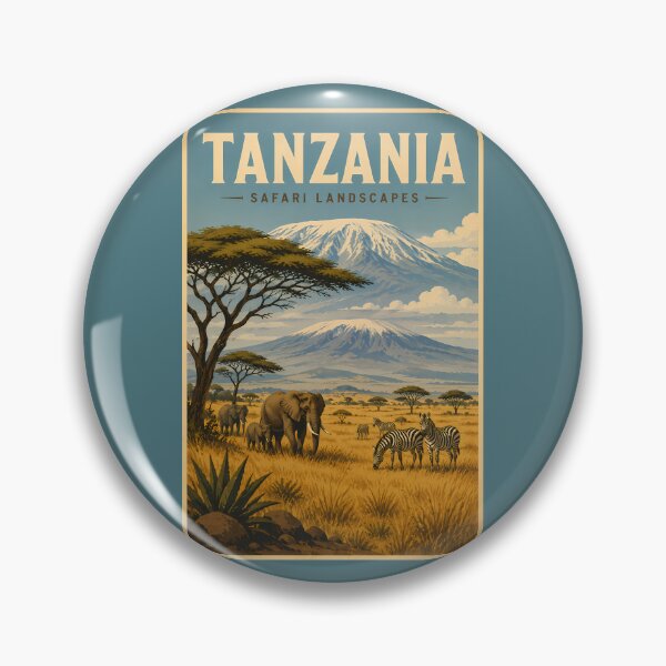 Item preview, Tanzania Safari Zebra Illustration Travel Art Vintage designed and sold by KrisSidDesigns.