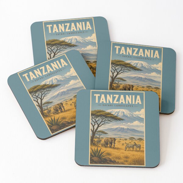 Item preview, Tanzania Safari Zebra Illustration Travel Art Vintage designed and sold by KrisSidDesigns.