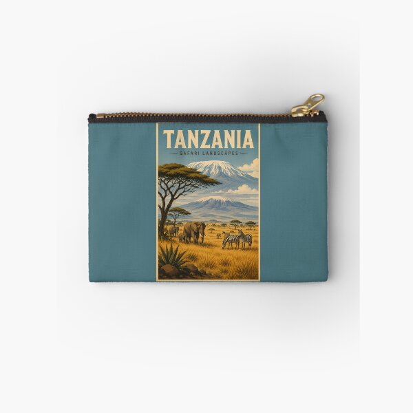 Item preview, Tanzania Safari Zebra Illustration Travel Art Vintage designed and sold by KrisSidDesigns.