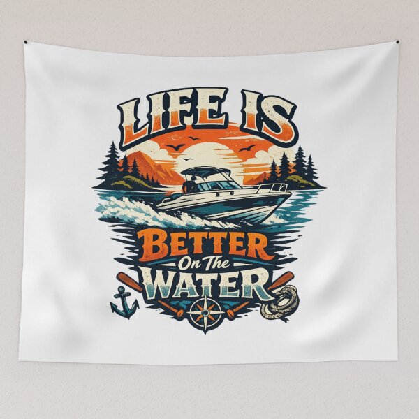 Item preview, Life Is Better On The Water - Vintage Boating Sunset  designed and sold by SidTastic .