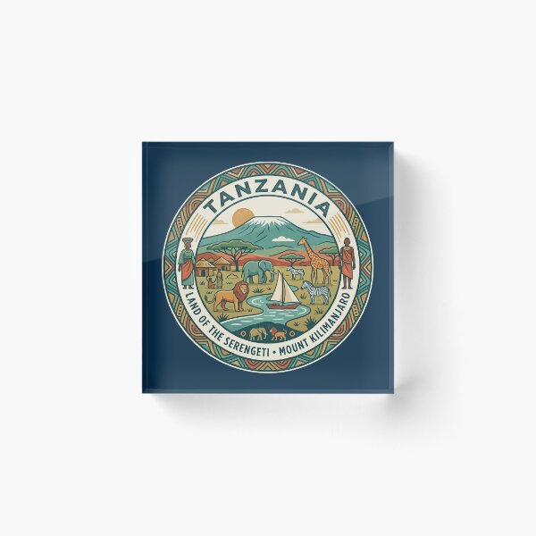 Item preview, Tanzania Illustration Travel Art Badge designed and sold by KrisSidDesigns.
