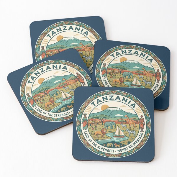 Item preview, Tanzania Illustration Travel Art Badge designed and sold by KrisSidDesigns.
