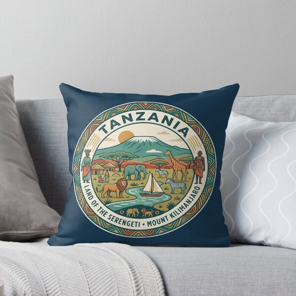 Item preview, Tanzania Illustration Travel Art Badge designed and sold by KrisSidDesigns.