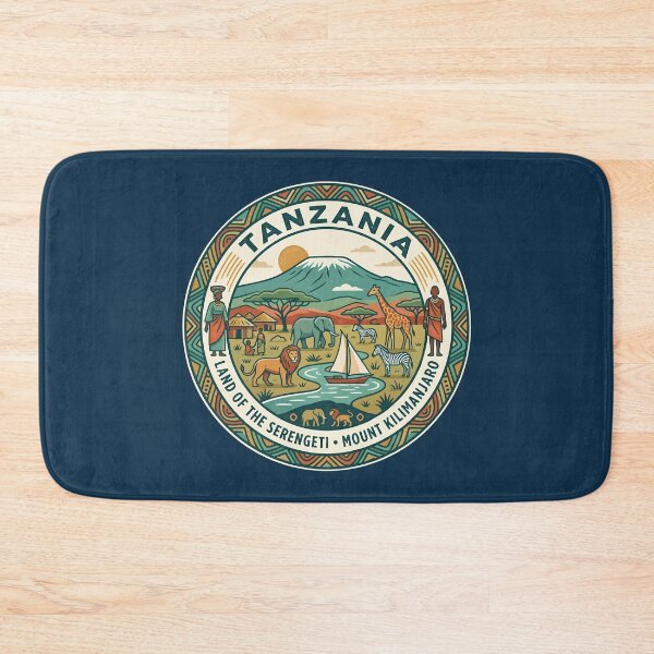 Item preview, Tanzania Illustration Travel Art Badge designed and sold by KrisSidDesigns.