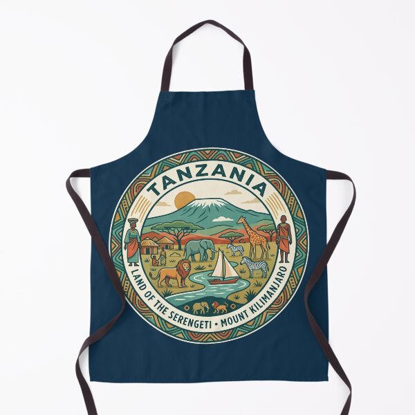 Item preview, Tanzania Illustration Travel Art Badge designed and sold by KrisSidDesigns.