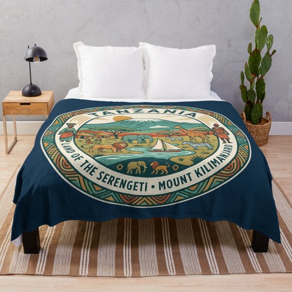 Item preview, Tanzania Illustration Travel Art Badge designed and sold by KrisSidDesigns.