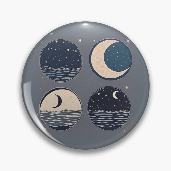 Aperçu de l'œuvre Pack de badges mystiques Lune céleste et Océan créée et vendue par UmSkelig834.