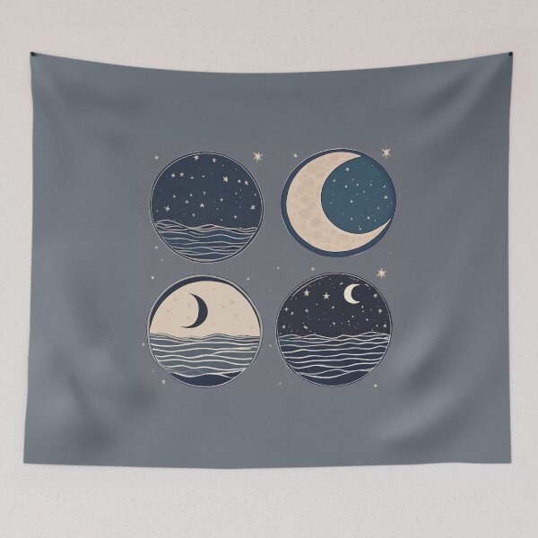 Aperçu de l'œuvre Pack de badges mystiques Lune céleste et Océan créée et vendue par UmSkelig834.