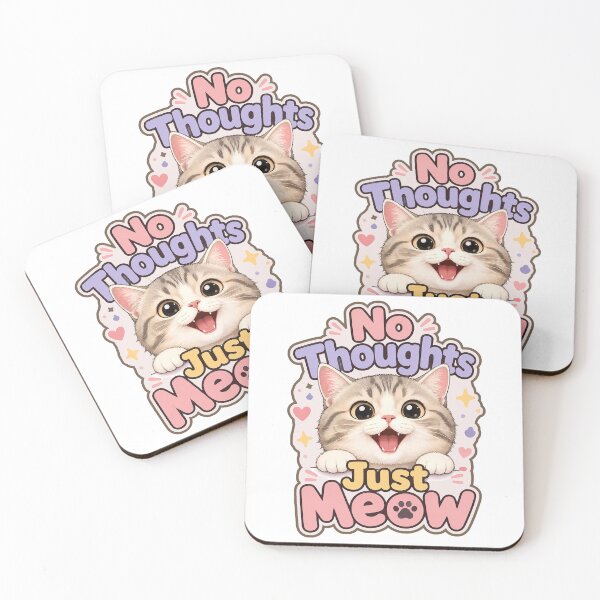 Item preview, No Thoughts Just Meow Funny Cat Meme Design designed and sold by ArtsyExplorer.