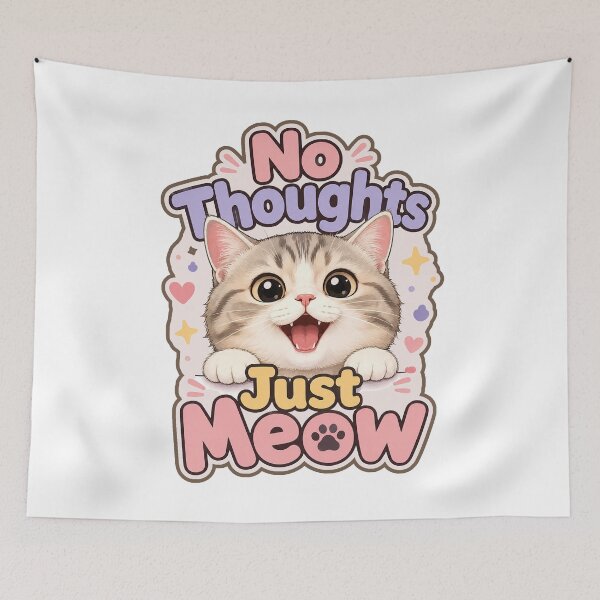 Item preview, No Thoughts Just Meow Funny Cat Meme Design designed and sold by ArtsyExplorer.
