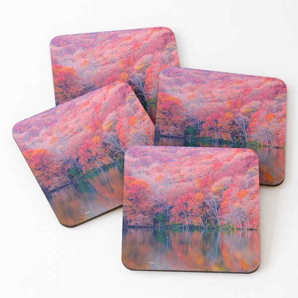 Item preview, Autumn Lake Reflection Vibrant Fall Forest designed and sold by IntelliMindDesigns.