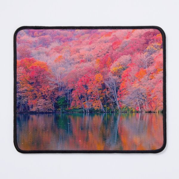 Item preview, Autumn Lake Reflection Vibrant Fall Forest designed and sold by IntelliMindDesigns.