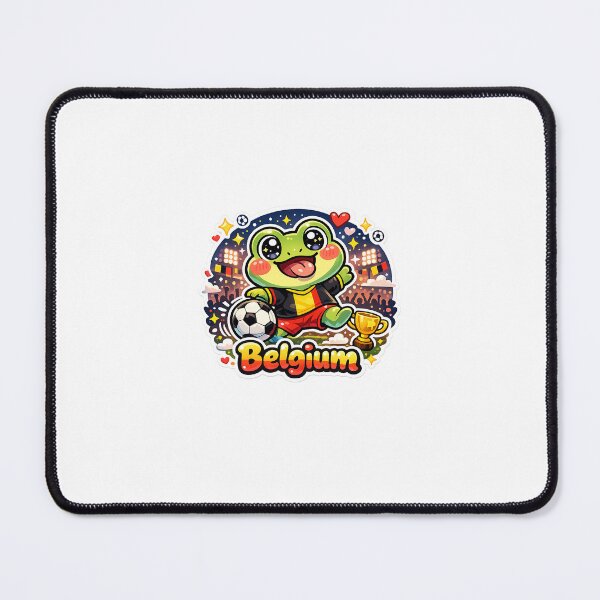 Item preview, Kawaii Frog Soccer Fan Belgium Sticker designed and sold by Cozy404Lab.
