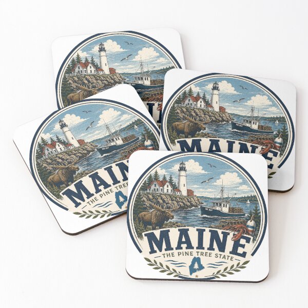 Item preview, Maine  State Print Logo / Maine/ Pine Tree State designed and sold by Thehatinthecat.