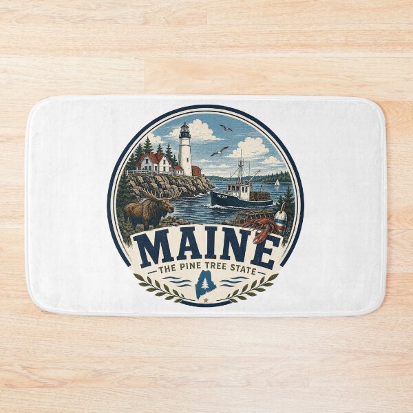 Item preview, Maine  State Print Logo / Maine/ Pine Tree State designed and sold by Thehatinthecat.