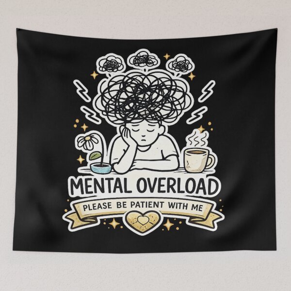 Item preview, Mental Overload – Please Be Patient With Me | Funny ADHD Burnout Meme Aesthetic designed and sold by MartBook.
