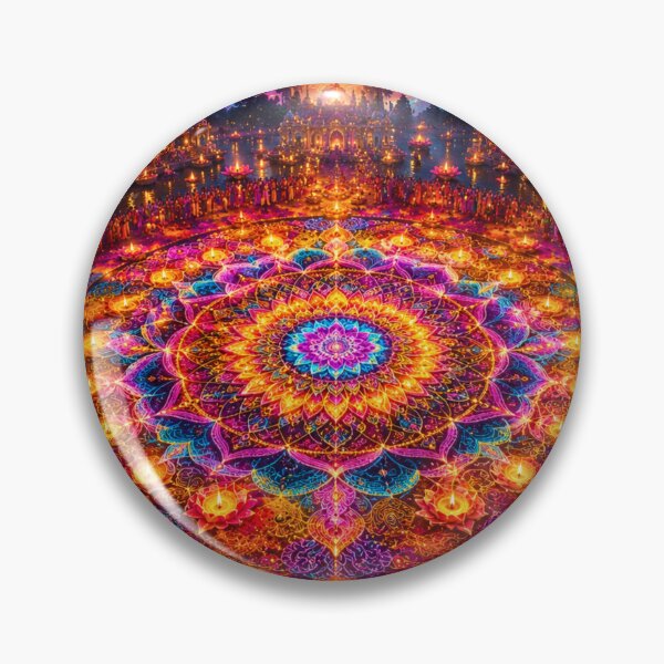 Item preview, Mystical Holi Night Mandala | Sacred Rangoli Festival Art designed and sold by Homyar.
