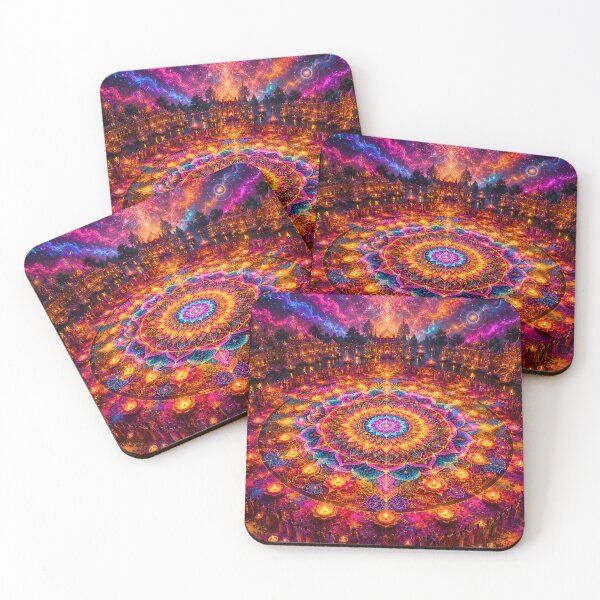 Item preview, Mystical Holi Night Mandala | Sacred Rangoli Festival Art designed and sold by Homyar.
