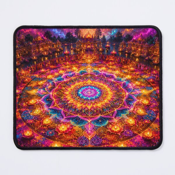 Item preview, Mystical Holi Night Mandala | Sacred Rangoli Festival Art designed and sold by Homyar.