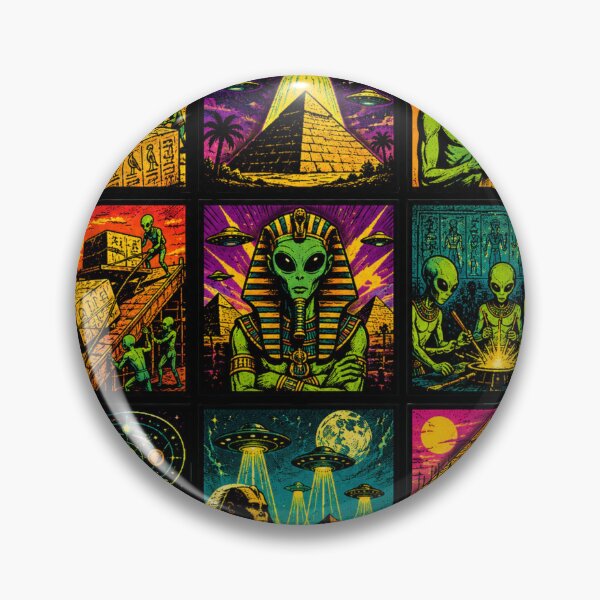 Item preview, Aliens Ancient Egypt Pyramids Pop Art  designed and sold by redsharkuk.