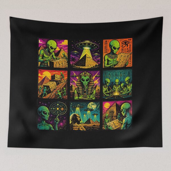 Item preview, Aliens Ancient Egypt Pyramids Pop Art  designed and sold by redsharkuk.