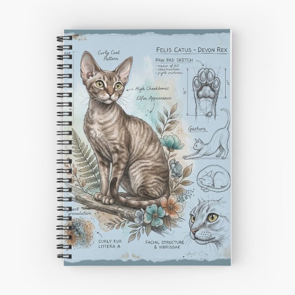 Item preview, Devon Rex Cat Anatomical Sketch Print designed and sold by Paolo-Bandal.