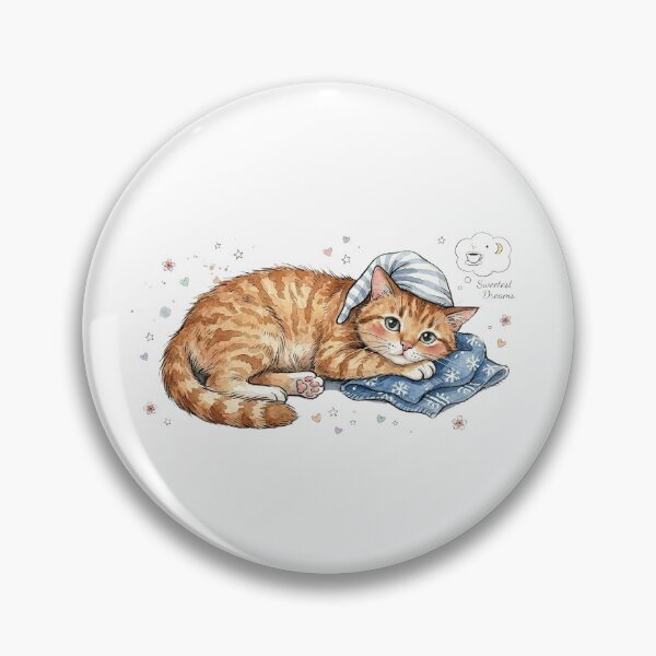 Item preview, Cozy Sleeping Cat with Nightcap Illustration designed and sold by SNAStorx.